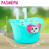 Корзинка детская на велосипед Dream Bike, 22.7&times;13.5&times;14.3 см, бирюзовая