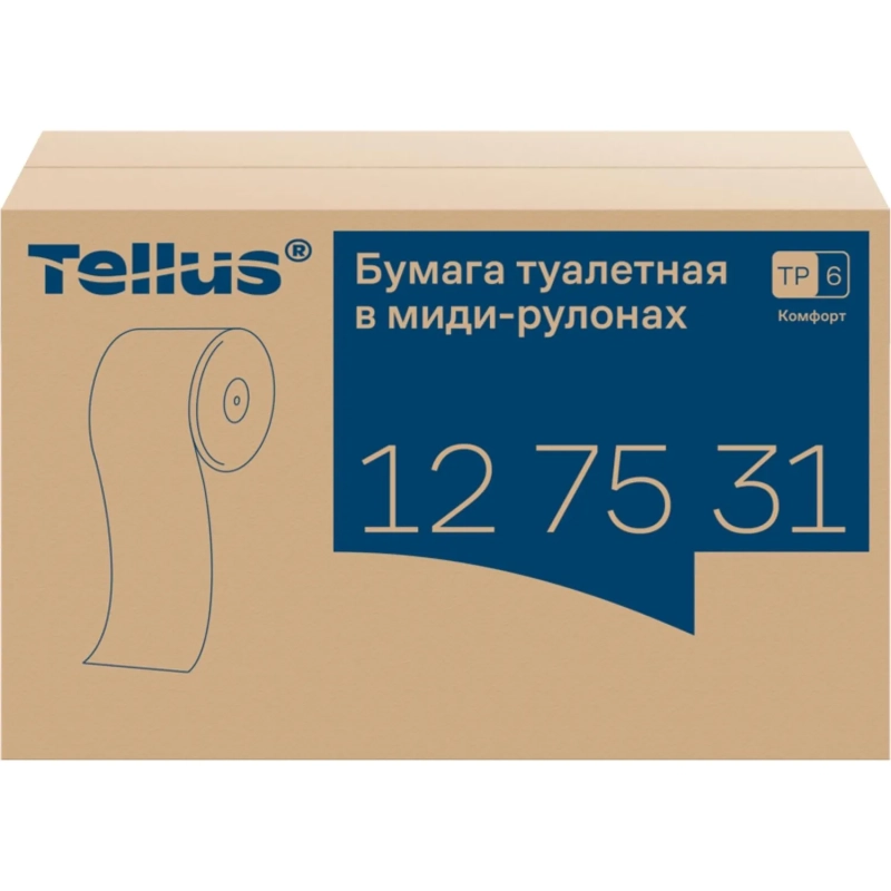 Бумага туалетная д/дисп Торк/Tellus в миди-рул Т6 2сл100м27рул127530/127531