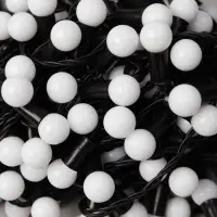 Гирлянда &laquo;Нить&raquo; 20 м с насадками &laquo;Шарики 1.5 см&raquo;, IP44, тёмная нить, 200 LED, свечение бело-синее, мигание, 220 В