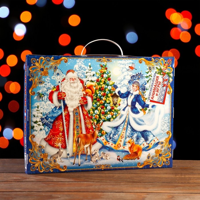 Новый год. Подарочная коробка Новый год. Подарочная коробка "Снежный праздник", календарь малый, 39 х 29,5 х 3 см.