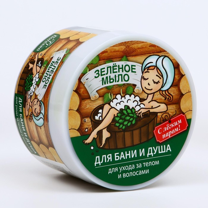 Мыло для бани и душа, для ухода за телом и волосами натуральное таежное  Мыло для бани и душа, для ухода за телом и волосами натуральное таежное "Зеленое" 450 мл