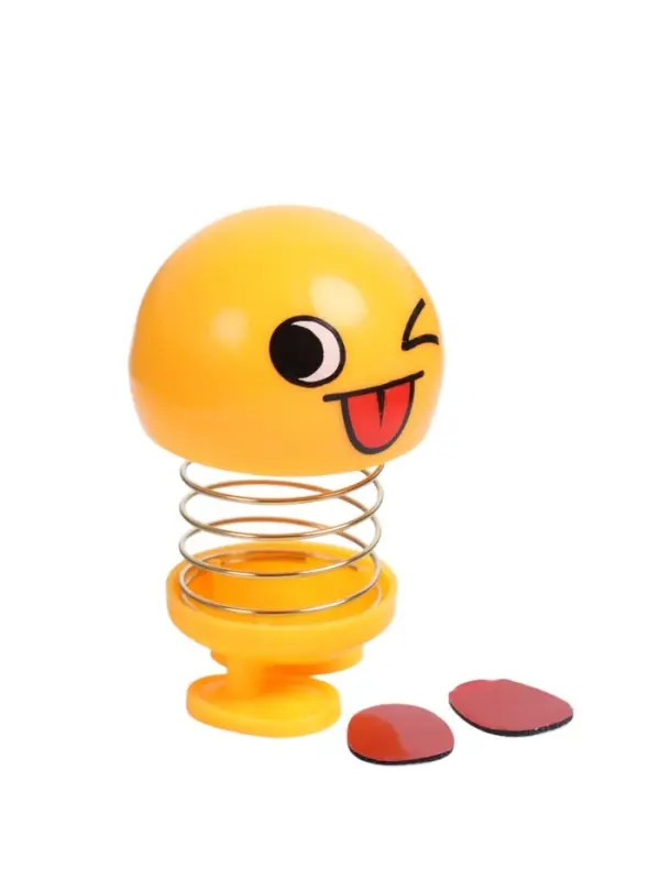 Игрушка на панель автомобиля &laquo;Смайл на пружинке подмигивающий&raquo; желтый