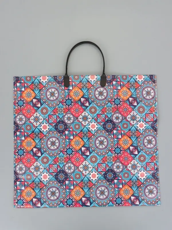 Пакет "Калейдоскоп", полиэтиленовый с пластиковой ручкой, 38 х 34 + 3 см, 90 мкм