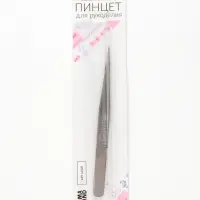 Пинцет прямой для рукоделия, 12.3 см, цвет серебряный