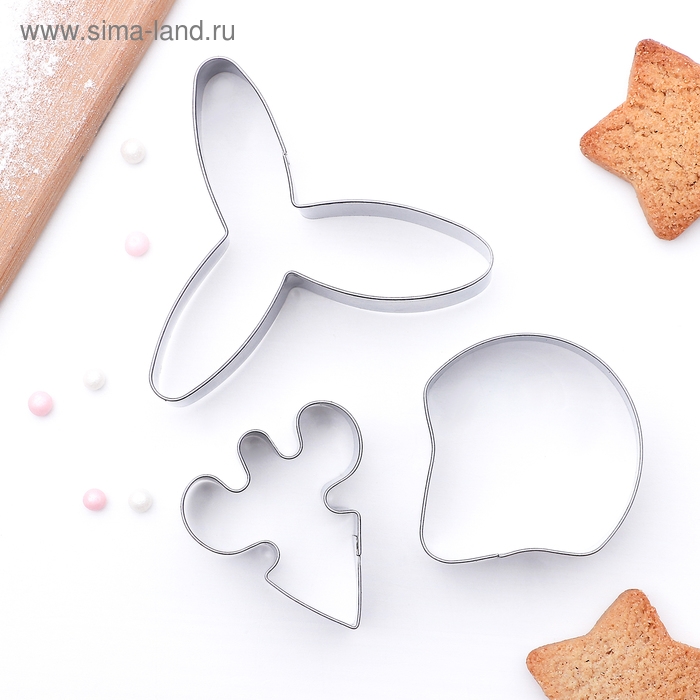 Набор форм для печенья Доляна «Лепестки орхидеи», 7×7 см, 3 шт, цвет серебристый Набор форм для печенья Доляна «Лепестки орхидеи», 7×7 см, 3 шт, цвет серебристый