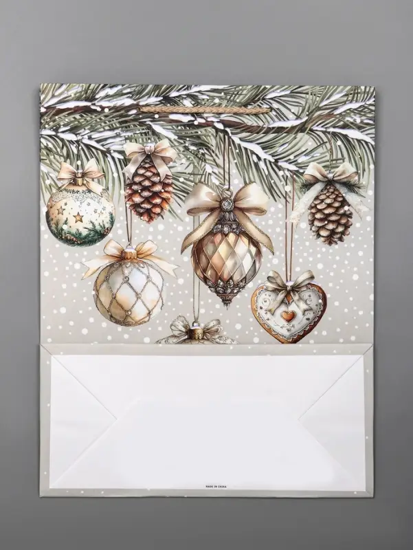 Пакет подарочный новогодний ламинированный, «Игрушки Новогодние» , 26×12×32 см Пакет подарочный новогодний ламинированный, «Игрушки Новогодние» , 26×12×32 см