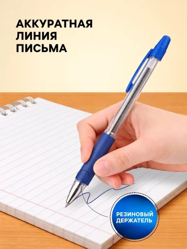 Ручка шариковая Pilot. BPS-GP, синий стержень BPS-GP-EF, узел 0.5 мм, на масляной основе, резиновый упор