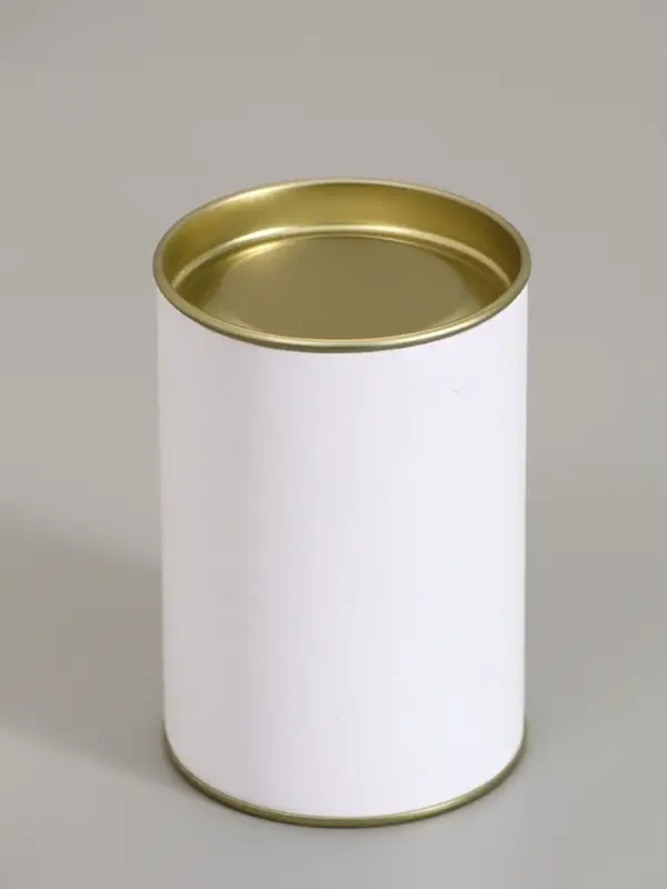 Тубус белый 73&times;110 мм (90 мм внутренняя высота), картон, металлическая крышка