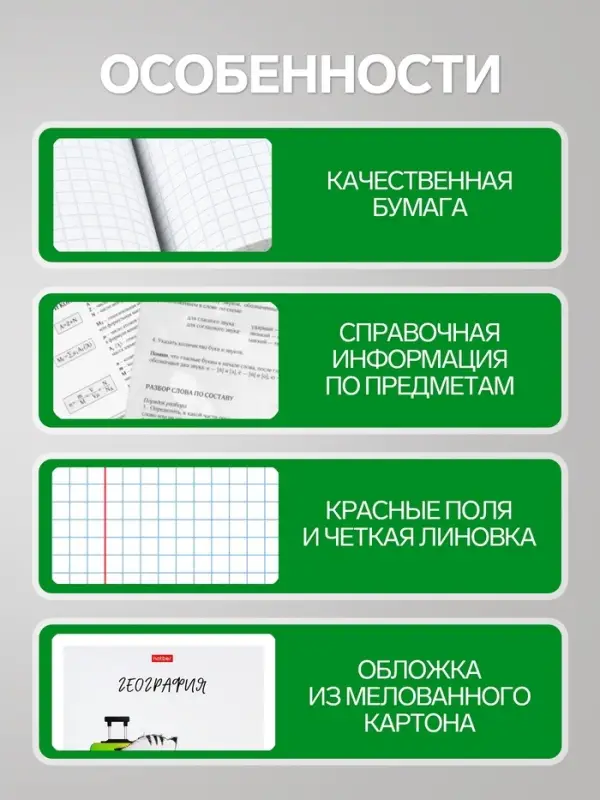 Предметная тетрадь по географии Hatber &laquo;Приключения кота Пирожка&raquo;, 48 листов, в клетку, со справочным материалом, обложка из мелованной бумаги