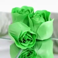Мыльные розочки, зелёные, набор 3 шт., в коробке