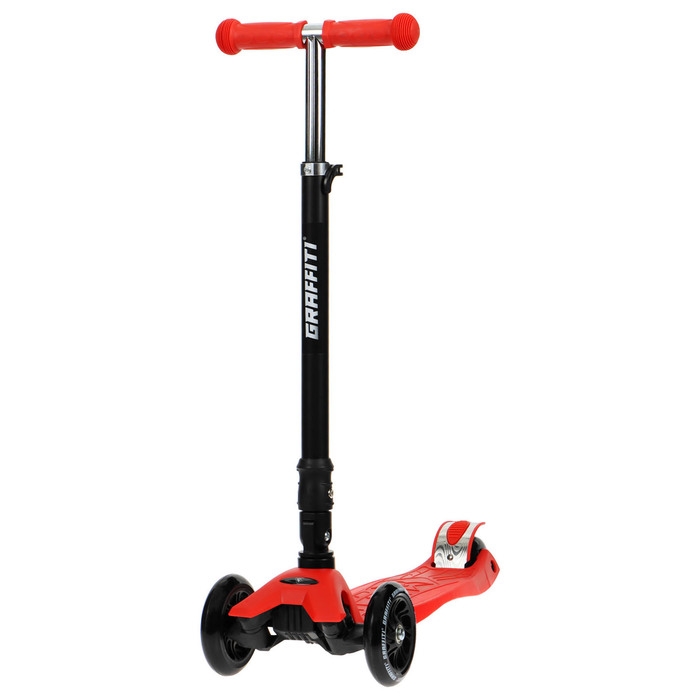 Самокат складной GRAFFITI Baby, колёса световые PU 120/70 мм, ABEC 7, цвет красный Самокат складной GRAFFITI Baby, колёса световые PU 120/70 мм, ABEC 7, цвет красный