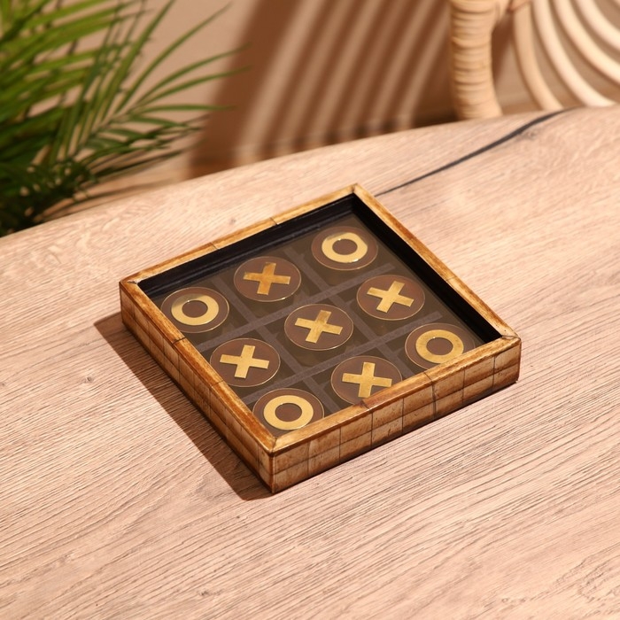 Игра настольная  Игра настольная "Крестики-нолики" 16х16 см, полирезин, кость