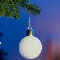 Елочный шар &laquo;Бархатный зефир&raquo; 8 см, 1 LED, от батареек LR44&times;3, свечение тёплое белое