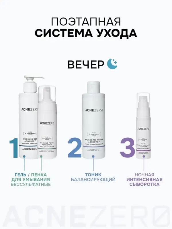 Гель для умывания «Акнестоп» для проблемной кожи лица, 195 мл