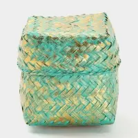 Корзинка плетёная &laquo;Голден мини&raquo;, 12&times;12&times;10 см, голубая