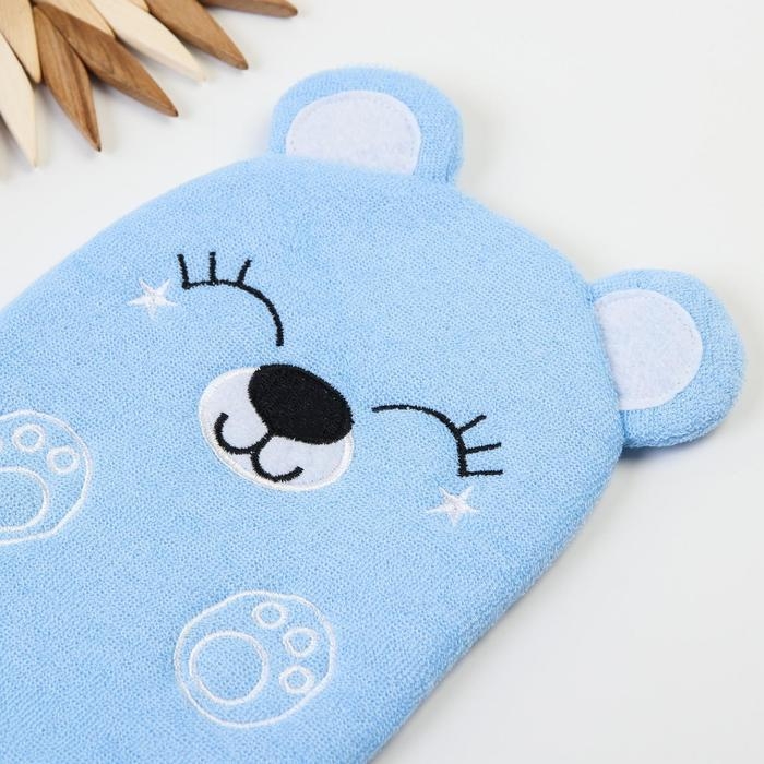 Мочалка детская для купания «Мишка», варежка, из махры Мочалка детская для купания «Мишка», варежка, из махры