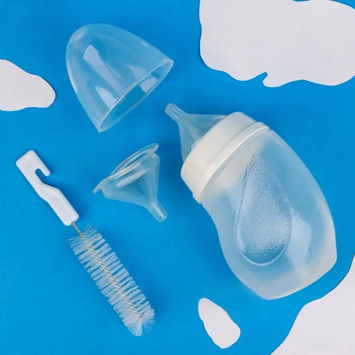 Набор для вскармливания животных DIIL, бутылочка 180 мл, 2 соски и ёршик, цвет МИКС