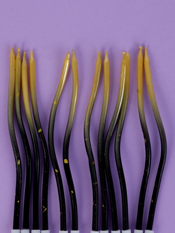 Свечи для торта Свечи для торта "Серпантин", 12 шт, градиент золотой и черный