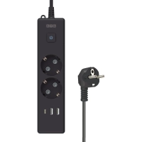 Удлинитель Power Cube, 2р/1.9 м выкл.,3USB, 3.5кВт,16А,3x1,0 черн(PC-5B-2M)
