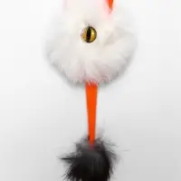 Дразнилка - удочка из меха кролика &laquo;Монстрик&raquo;, на деревянной палочке, цвет МИКС