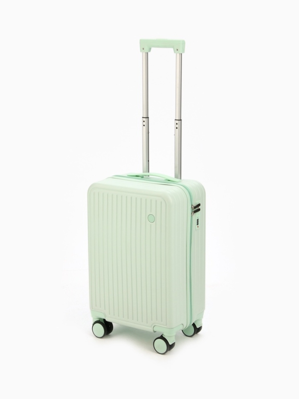 Чемодан 20 Чемодан 20", PС, 34*22*56, отд на молнии, код замок, 4 колеса, св. зеленый