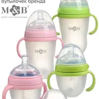 Соска для бутылочки силиконовой M&B, антиколиковая, +6мес., ШГ &Oslash;70 мм