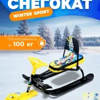 Снегокат &laquo;Тимка спорт 4-1 Зимний спорт&raquo;, ТС4-1/С, со спинкой и ремнём безопасности