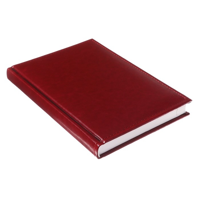 Ежедневник недатированный А5, 160 листов  Ежедневник недатированный А5, 160 листов "Небраска", перфорация углов, бордовый