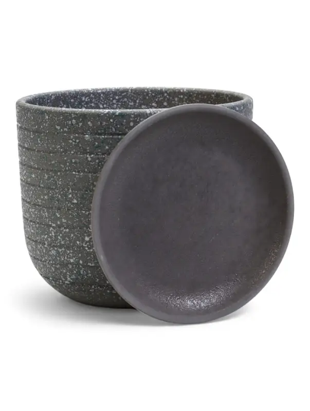 Горшок цветочный с поддоном 2,9 л, серый керамика Горшок цветочный с поддоном 2,9 л, серый керамика "Пряности" (М)