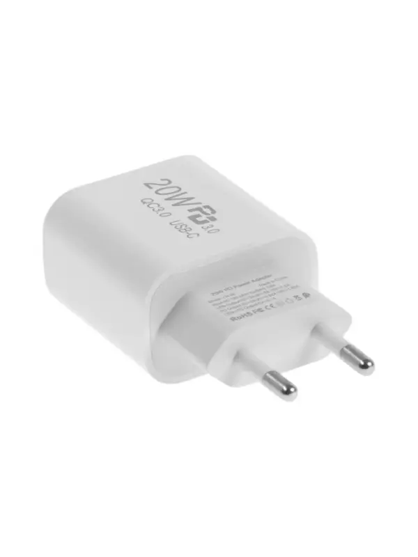 Сетевое зарядное устройство, 3А, 20W, быстрая зарядка, белая