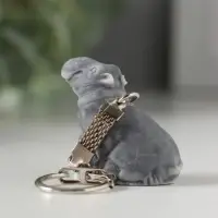 Брелок "Бегемотик сидящий маленький", 3,7см