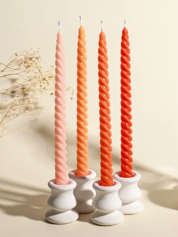 Набор свечей витых, 2х25 см, 4 шт, палитра оранжевого 25,5х8,8х2,4 см Набор свечей витых, 2х25 см, 4 шт, палитра оранжевого 25,5х8,8х2,4 см