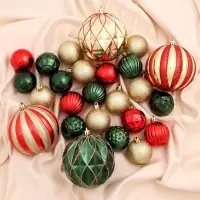 Ёлочные игрушки &laquo;Новогодний маскарад&raquo;, шары новогодние, набор 38 шт., МИКС