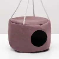 Подвесной дом для грызунов, 15&times;10 см, круглый, мебельная ткань, флис, цвет МИКС