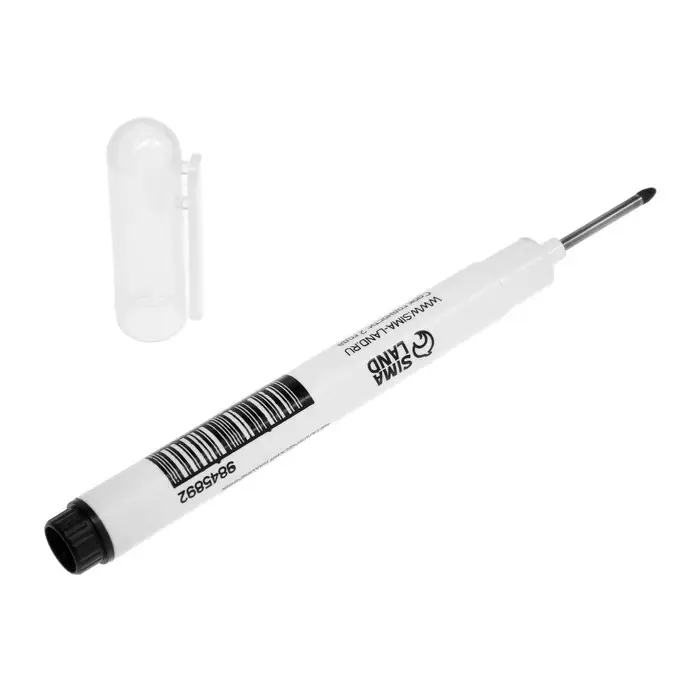 Маркер строительный ТУНДРА, удлиненный тонкий металлический наконечник, черный, 1.4 мм Маркер строительный ТУНДРА, удлиненный тонкий металлический наконечник, черный, 1.4 мм