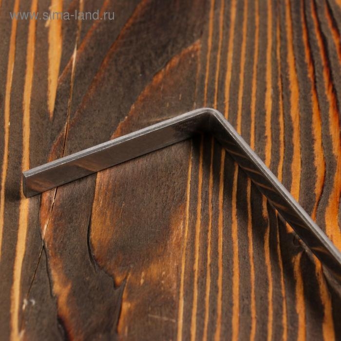 Кочерга узбекская с деревянной ручкой, матовая 40/1 см, полная длина 62 см, сталь 2.5 мм