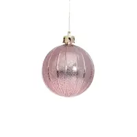 Ёлочные игрушки &laquo;Снежка&raquo;, шары новогодние, d=6 см, набор 6 шт., розовый