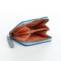 Кошелёк женский на молнии с ремешком, лакированный, синий