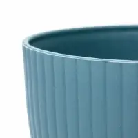 Горшок цветочный Ribbed, 15&times;15&times;13 см, 1.2 л, пластиковый, с поддоном, серо-голубой