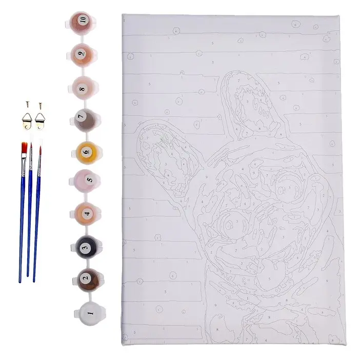 Картина по номерам на холсте с подрамником &laquo;Мопс&raquo;, 20&times;30 см