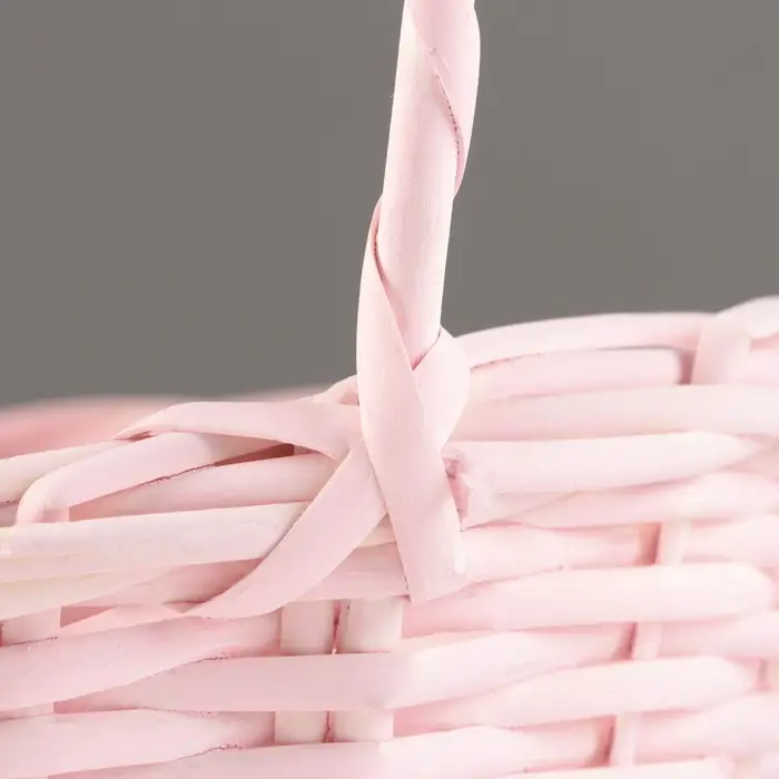 Корзина плетеная, 26х21х8х13х32 см, розовый, ива