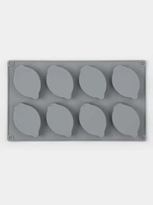 Форма для выпечки и муссовых десертов KONFINETTA &laquo;Лимон&raquo;, силикон, 8 ячеек (5.2&times;4.2 см) 30&times;17.4&times;2.3 см, серая