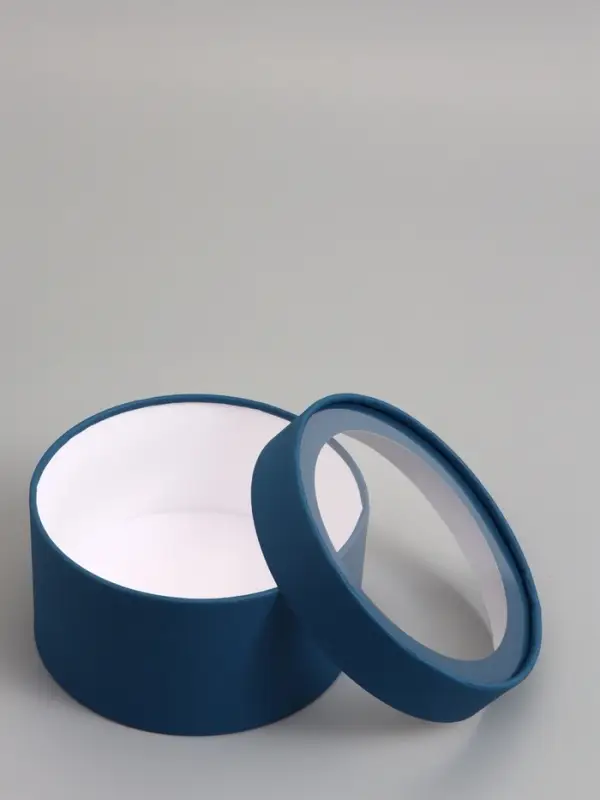 Набор подарочных коробок 2 в 1 круглых,  морской, с окном, 21 х 11 - 18 х 10 см