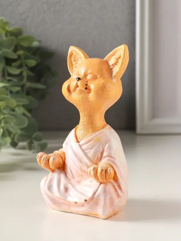 Фигурка гипс &laquo;Кот рыжий в позе лотоса&raquo;, 12&times;7&times;5 см,