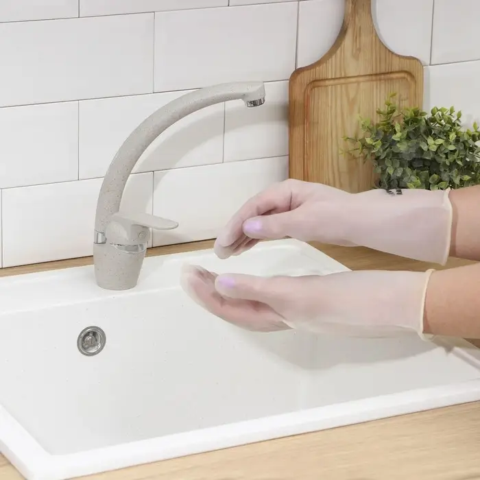 Перчатки хозяйственные Raccoon, ПВХ, 70 гр, размер L, цвет белый Перчатки хозяйственные Raccoon, ПВХ, 70 гр, размер L, цвет белый