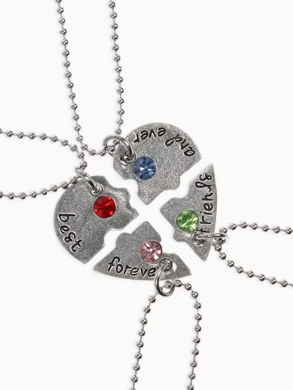 Кулоны парные &laquo;Фантастическая четвёрка&raquo;, 45 см, цветные в серебре