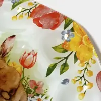 Подставка для яиц Доляна &laquo;Акварель&raquo;, 8 ячеек, 22&times;22 см, стекло, белая