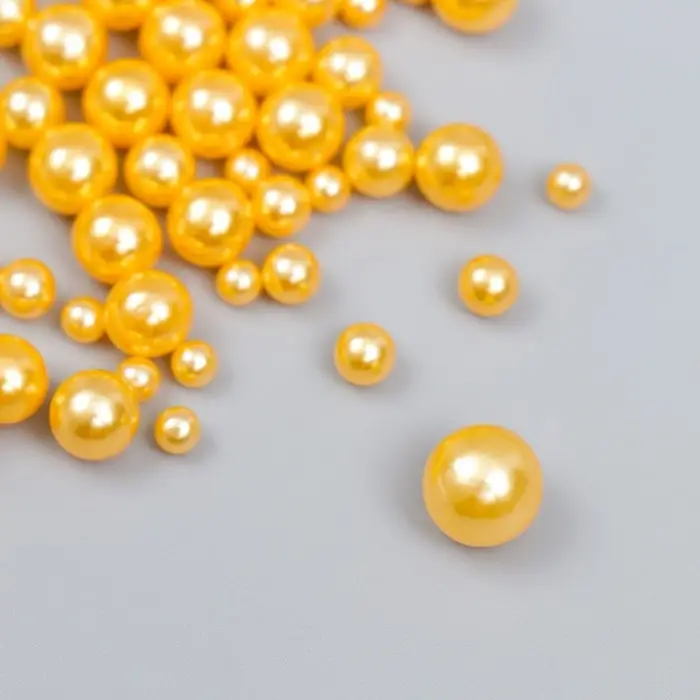 Декор для творчества пластик "Шарики. Апельсин" d=3-8 мм, набор 10 гр