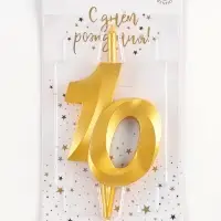 Свеча в торт &laquo;Юбилейная&raquo;, цифра 10, золотая