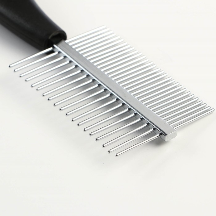 Расчёска двухсторонняя  Расчёска двухсторонняя "Лапки" с прямыми зубьями, пластиковая ручка, чёрная